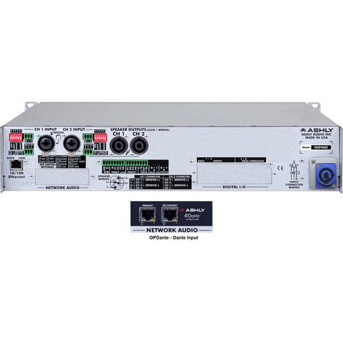  Ashly nXp400 2-Channel Multi-Mode Network Power Amplifier with Protea DSP Software Suite & Dante Digital Interface