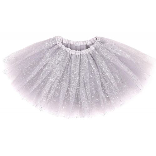  AshopZ Girls Princess Layered Dress-Up Tulle Tutu Skirt with Sparkling Sequins