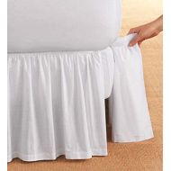 Ashton King Gathered Detachable Bed Skirt, 14 Inch Drop, White