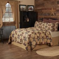 Ashton & Willow Dark Tan Primitive Bedding Kilton Star Cotton Pre-Washed Star Queen Quilt