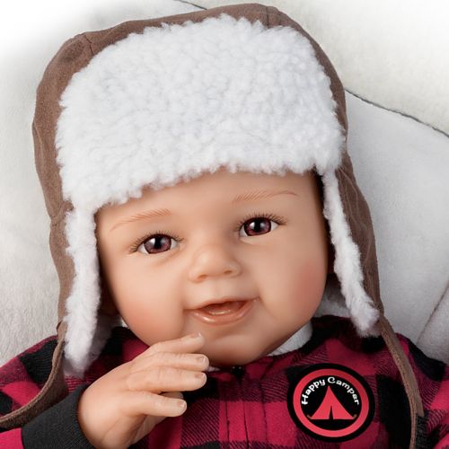  Ashton Drake The Ashton-Drake Galleries So Truly Real Happy Camper RealTouch Vinyl Baby Doll with Fleece Sleeping Bag