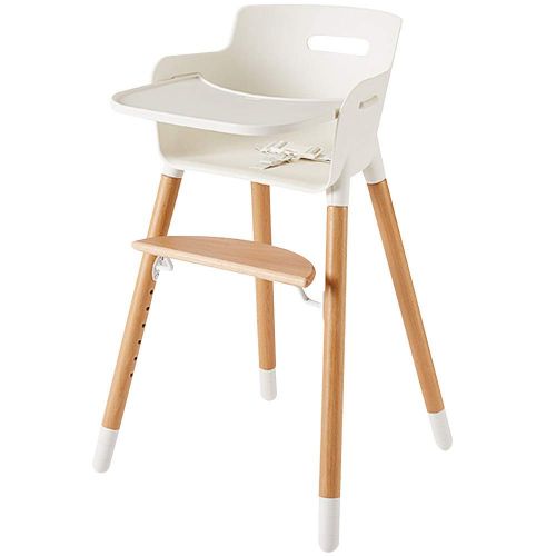  [아마존베스트]Ashtonbee Wooden High Chair for Babies and Toddlers - with Harness, Removable Tray, and Adjustable Legs