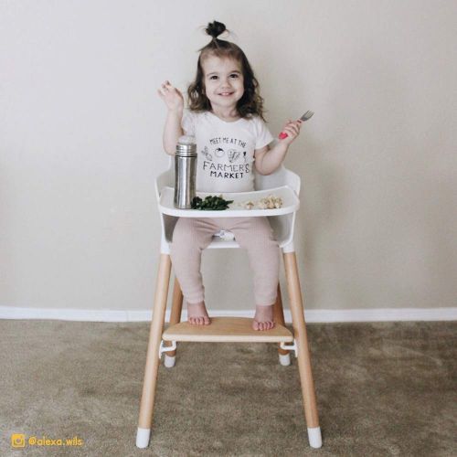  [아마존베스트]Ashtonbee Wooden High Chair for Babies and Toddlers - with Harness, Removable Tray, and Adjustable Legs