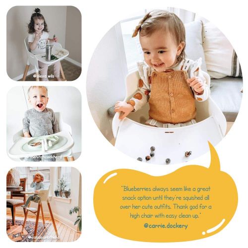  [아마존베스트]Ashtonbee Wooden High Chair for Babies and Toddlers - with Harness, Removable Tray, and Adjustable Legs