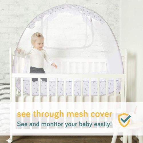  [아마존베스트]Ashtonbee Baby Crib Canopy Safety Tent, Baby Crib Tent, Mesh Crib Cover, Baby Bed Tent, Baby Crib Net Pop Up