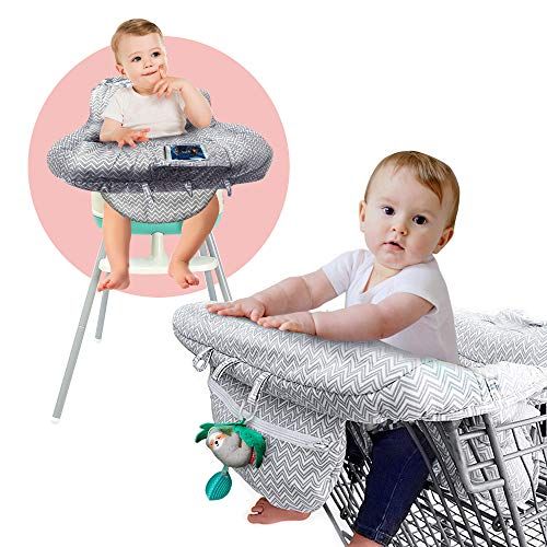  [아마존베스트]Ashtonbee Shopping Cart Cover, 2 in 1 Baby Grocery Cart Seat Cover and High Chair Cover for Kids and Toddlers