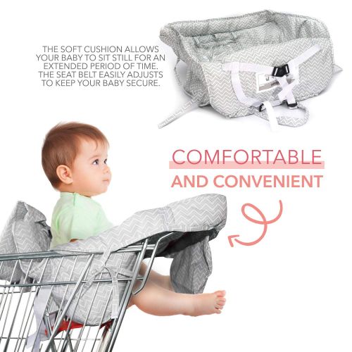  [아마존베스트]Ashtonbee Shopping Cart Cover, 2 in 1 Baby Grocery Cart Seat Cover and High Chair Cover for Kids and Toddlers
