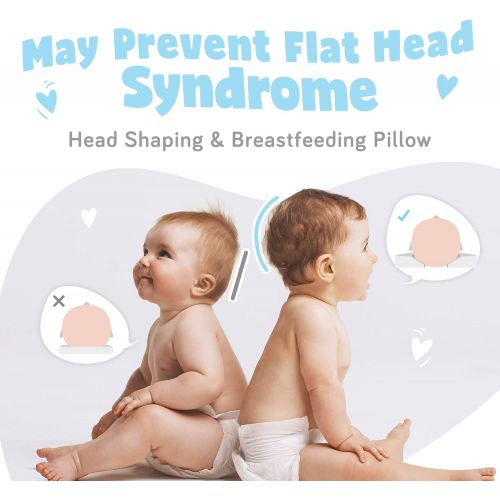 Ashtonbee Newborn Baby Pillow, Memory Foam Cushion for Flat Head Syndrome Prevention and Head Support