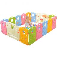 Ashtonbee Playpen Activity Center for Babies and Kids - Multicolor 16-Panel Set Play Yard