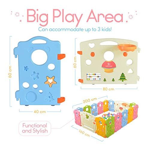  Ashtonbee Playpen Activity Center for Babies and Kids - Multicolor 16-Panel Set Play Yard