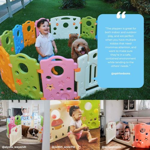  Ashtonbee Playpen Activity Center for Babies and Kids - Multicolor 16-Panel Set Play Yard