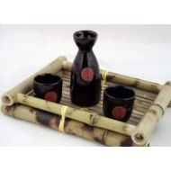 [아마존베스트]Asian Home Glazed Ceramic 3 Pcs Japanese Sake Set In Gift Box