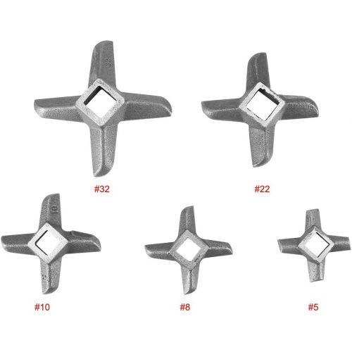  Kreuzmesser,Asixx Fleischwolfklinge aus Edelstahl fuer Fleischwolf, Ersatzteil, Rostbestandig und Leicht, 5/ # 8/# 10/# 22/# 32(# 5)