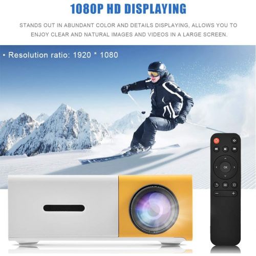  Upgraded Mini Projector, Asixx LED Portable Projector Full HD Mini Video Projector Support 1080P HDMI, AV, USB for Home Cinema, TVs, Laptops, Games, iPhone Android Smartphones(Whit