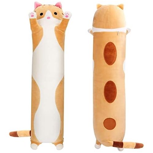  [아마존베스트]Aslion Cute Plush Cat Doll Soft Stuffed Kitten Pillow Doll Toy Gift for Kids Girlfriend (Brown, 50cm)
