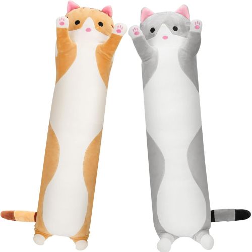  [아마존베스트]Aslion Cute Plush Cat Doll Soft Stuffed Kitten Pillow Doll Toy Gift for Kids Girlfriend (Brown, 50cm)