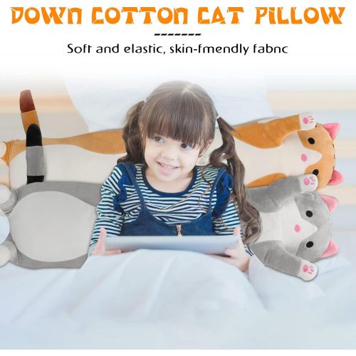  [아마존베스트]Aslion Cute Plush Cat Doll Soft Stuffed Kitten Pillow Doll Toy Gift for Kids Girlfriend (Brown, 50cm)