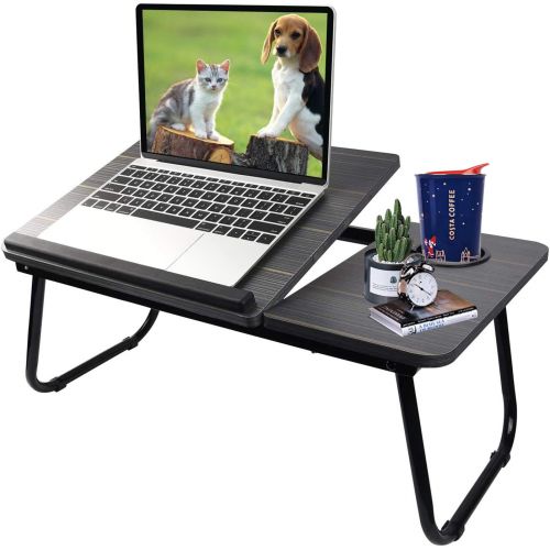  [아마존베스트]Laptop Desk for Bed,Asltoy Laptop Bed Tray Table,Foldable Lap Desk Stand Notebook Desk Adjustable Laptop Table for Bed Portable Notebook Bed Tray Lap Tablet with Cup Holder (Black)