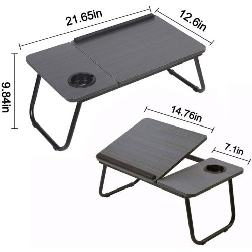  [아마존베스트]Laptop Desk for Bed,Asltoy Laptop Bed Tray Table,Foldable Lap Desk Stand Notebook Desk Adjustable Laptop Table for Bed Portable Notebook Bed Tray Lap Tablet with Cup Holder (BK)
