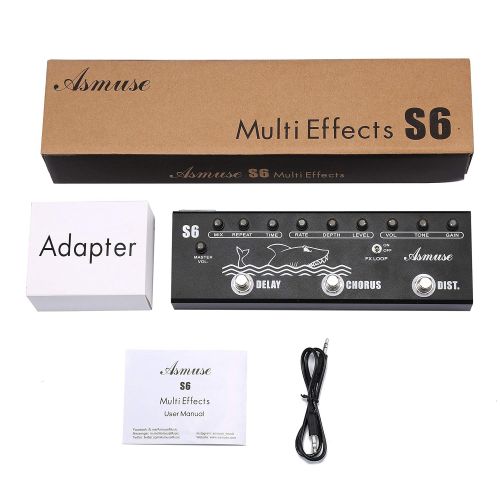  Asmuse Multi Guitar Effect Strip Pedal Sonicbar Rockstage Combining 4 Classic Arena Rock Guitar Effects in 1 Unit of Chorus Distortion Delay and Reverb Effect