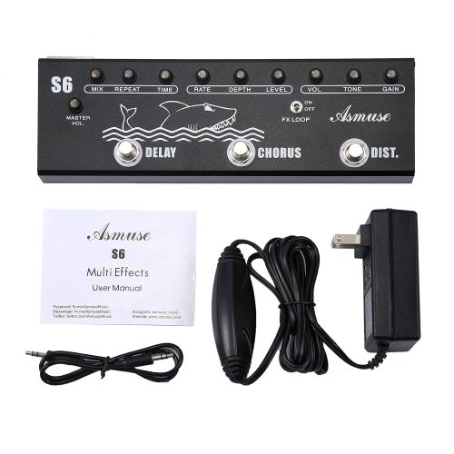  Asmuse Multi Guitar Effect Strip Pedal Sonicbar Rockstage Combining 4 Classic Arena Rock Guitar Effects in 1 Unit of Chorus Distortion Delay and Reverb Effect