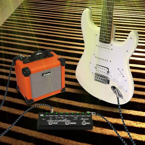  Asmuse Multi Guitar Effect Strip Pedal Sonicbar Rockstage Combining 4 Classic Arena Rock Guitar Effects in 1 Unit of Chorus Distortion Delay and Reverb Effect