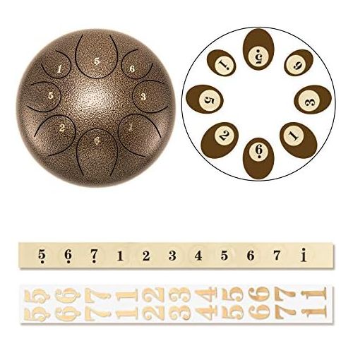  [아마존베스트]Steel Tongue Drum 8 Notes 10 Inch Asmuse Steel Hand Drum Percussion Instrument for Leisure and Entertainment with Beater and Carry Bag