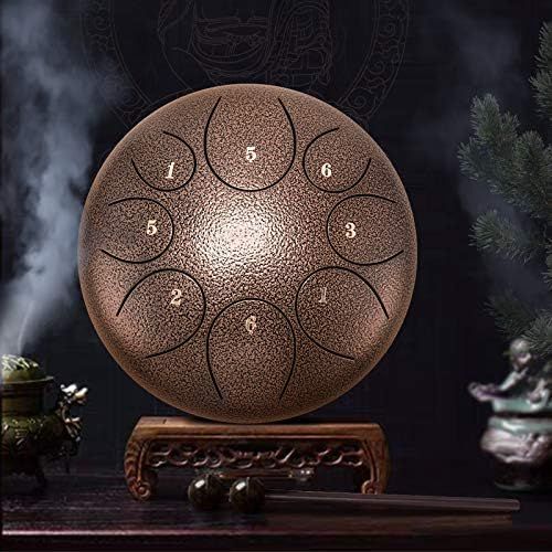  [아마존베스트]Steel Tongue Drum 8 Notes 10 Inch Asmuse Steel Hand Drum Percussion Instrument for Leisure and Entertainment with Beater and Carry Bag