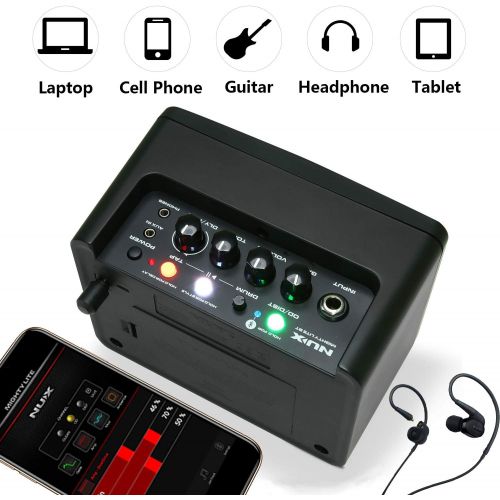  [아마존베스트]Asmuse 3W Mini Gitarrenverstarker Guitar Amplifier Bassverstarker Kopfhoerer UEbung mit Gain Delay Reverb Distortion Effekt und ueber Bluetooth APPs auf Smartphone steuern