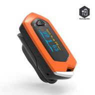 Asobilor Fingertip 0ximeter with PR Rate SPO2 Monitor Bulit in Rechargeable Battery Heart Rate Blood Oxygen Saturation Monitor for Outdoor Sports Men (Orange)