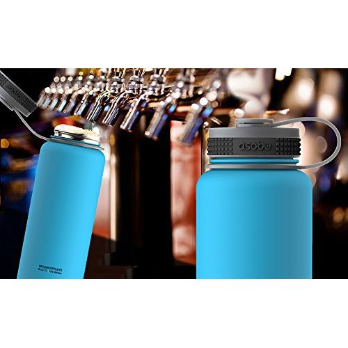  Asobu Mighty Flask Insulated Water Bottle, 40 oz, Blue