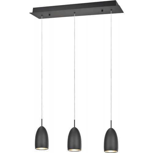  Aspen Creative 61072-2 Adjustable LED 1 Light Hanging Mini Pendant Ceiling Light, Contemporary Design in Black Finish, Metal Shade, 3 14 Wide