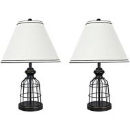 Aspen Creative 40140-02 22 High Traditional Metal Wire Table Lamp, Matte Black