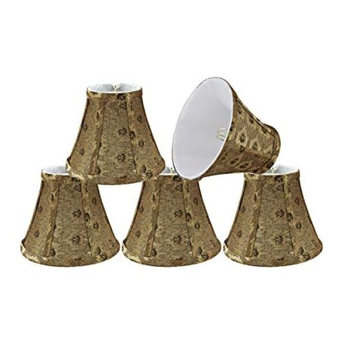  Aspen Creative 30073-5 Small Bell Shape Chandelier Set (5 Pack), Transitional Design in Pumpkin Gold, 6 Bottom Width (3 x 6 x 5) Clip ON LAMP Shade