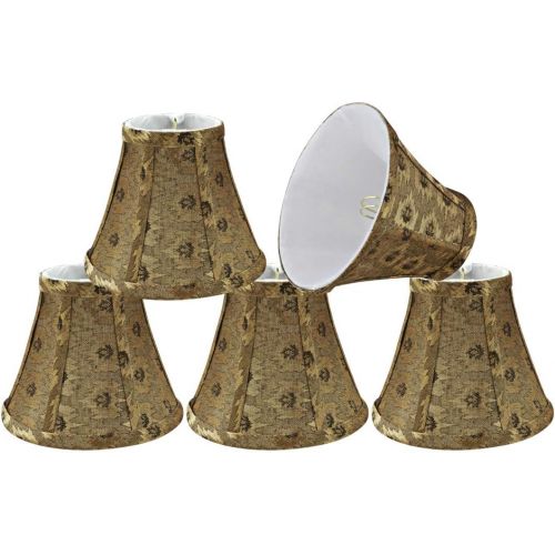  Aspen Creative 30073-5 Small Bell Shape Chandelier Set (5 Pack), Transitional Design in Pumpkin Gold, 6 Bottom Width (3 x 6 x 5) Clip ON LAMP Shade