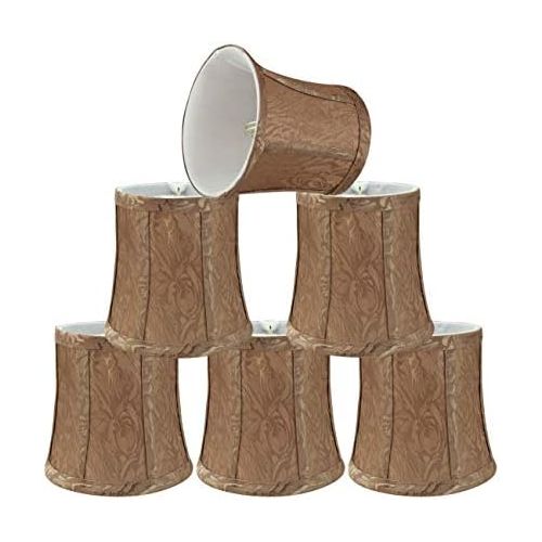  Aspen Creative 30366-6 Small Bell Shape Chandelier Set (6 Pack), Transitional Design in Brown, 5 Bottom Width (4 x 5 x 5) Clip ON LAMP Shade