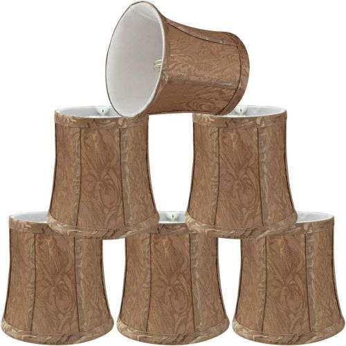  Aspen Creative 30366-6 Small Bell Shape Chandelier Set (6 Pack), Transitional Design in Brown, 5 Bottom Width (4 x 5 x 5) Clip ON LAMP Shade