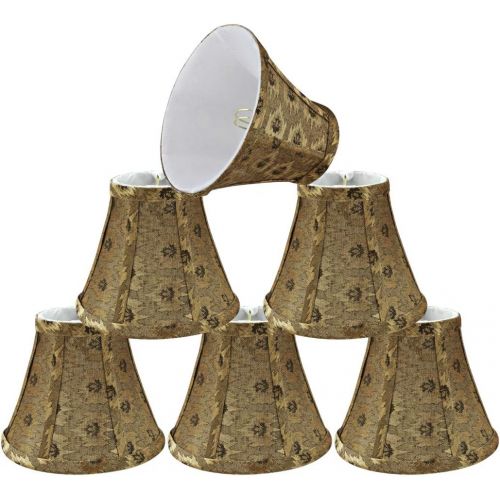  Aspen Creative 30073-6 Small Bell Shape Chandelier Set (6 Pack), Transitional Design in Pumpkin Gold, 6 Bottom Width (3 x 6 x 5) Clip ON LAMP Shade