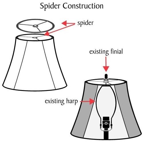  Aspen Creative 36007 Rectangular Hardback Shape Spider Construction Lamp Shade, (8 + 16) x 10, Grey