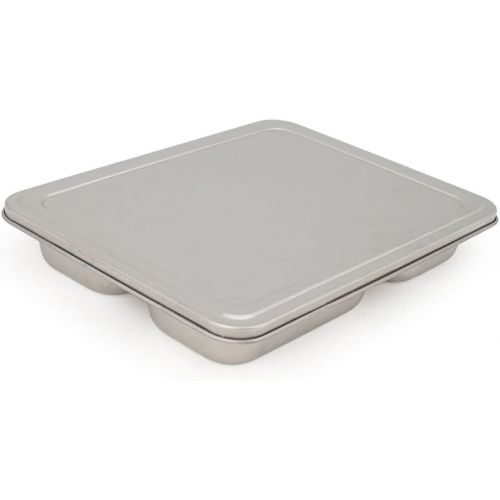  Aspire Bento Lunch Box with Stainless Steel Lid, Divided Food Plate, 3 Sets-5 Sections
