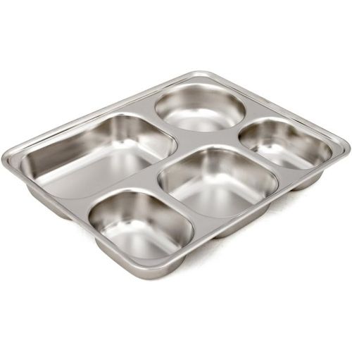  Aspire Bento Lunch Box with Stainless Steel Lid, Divided Food Plate, 3 Sets-5 Sections