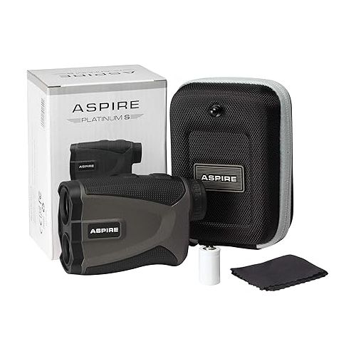  Aspire Golf Platinum Laser Rangefinder with Slope, 6X Magnification, 1000 Yards, Pin Seek, Target Lock, Vibration Alert, Noise Filtration, IPX5 Water Resistance ? Case and Battery Included