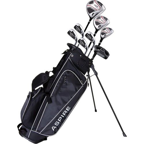  [아마존베스트]Aspire XD1 Teenager Complete Golf Set Includes Driver, Fairway, Hybrid, 7, 8, 9, Wedge Irons, Putter, Stand Bag, 3 HCS Teen Ages 13-16 Right Hand - Height 51 - 56