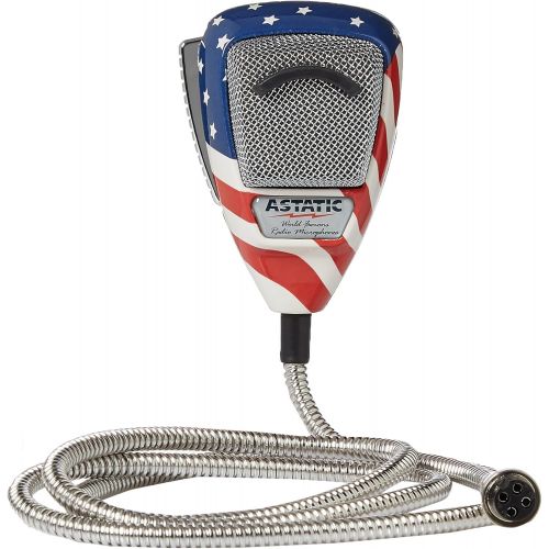  Astatic 302-10309 Stars N Stripes Noise Canceling 4-Pin CB Microphone