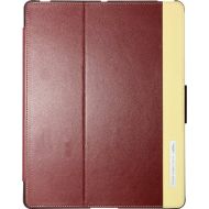 Aston Martin Racing Folio Case with Stripe Logo for iPad 4 - Deep Red/Light Yellow (SMBKIPAC059)