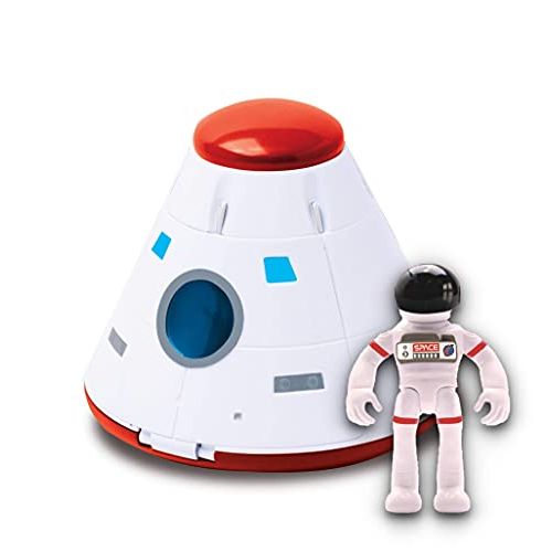  Astro Venture Space Capsule Toy - Plastic White Spacecraft Toy for Kids with Lights, Astronaut Figure and Openable Door - Fun Toy for Any Outer Space Mission & Adventure