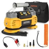 AstroAI Portable 160 PSI Heavy Duty Tire Inflator Pump with Screen, Dual Cylinders & Dual Motors, Dual Power Air Compressor for SUVs, RVs, ORVs, Trucks, Cars, Air Mattresses, etc. Yellow