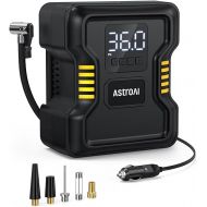 AstroAI Tire Inflator Air Compressor Portable 150PSI Metal Cylinder Fast Inflation Pump for Car Tires 12V DC Tire Pump with LED Light for Cars, Bicycles, Other Inflatables, Car Accessories-Yellow