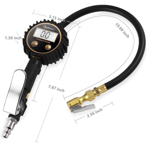  [아마존 핫딜]  [아마존핫딜]AstroAI ATG250 Digital Tire Inflator with Pressure Gauge, 250 PSI Air Chuck and Compressor Accessories Heavy Duty with Rubber Hose and Quick Connect Coupler for 0.1 Display Resolut