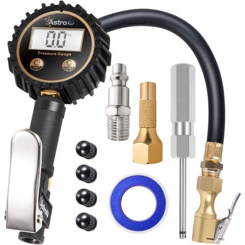  [아마존 핫딜]  [아마존핫딜]AstroAI ATG250 Digital Tire Inflator with Pressure Gauge, 250 PSI Air Chuck and Compressor Accessories Heavy Duty with Rubber Hose and Quick Connect Coupler for 0.1 Display Resolut